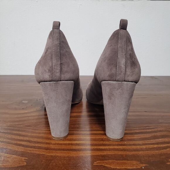 Madewell Suede Leather Pumps High Heel Women's 11 Taupe Brown Almond Toe Classic - Picture 9 of 12